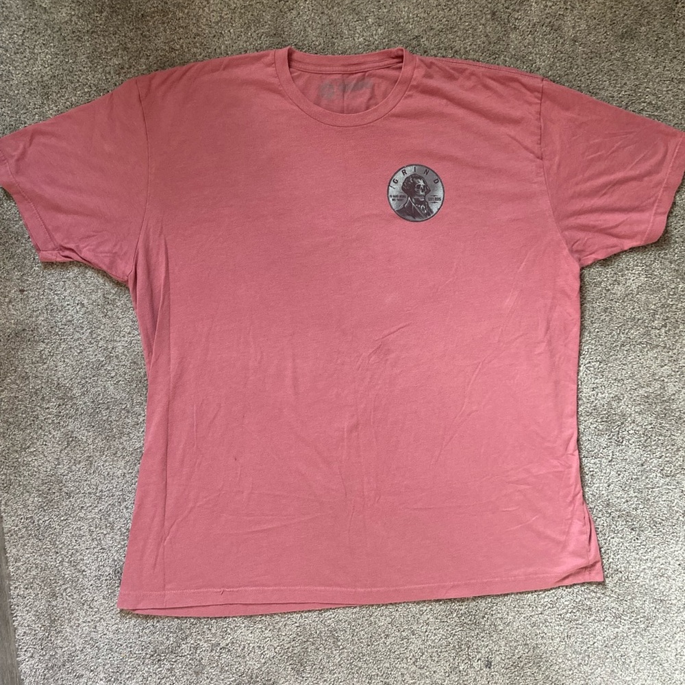Grind Size 3XL Cotton Blend Pink T-Shirt Coin Skeleton Logo Dead President
